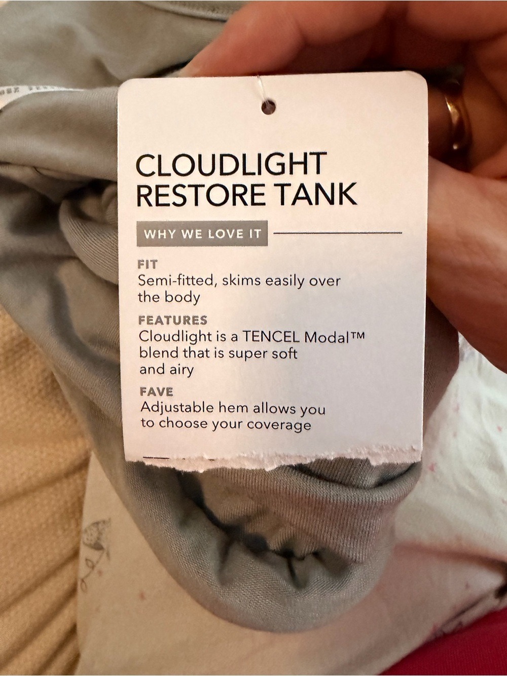 Athleta Cloudlight Restore Tank Fog Gray Modal Tunic Top Size S NWT - Picture 2 of 12